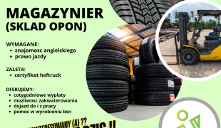 Oferta pracy Magazyn przy oponach (Holandia, Uden)