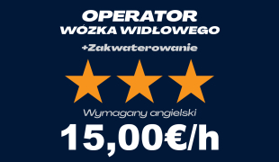 OPERATOR WÓZKA WIDŁOWEGO – ANGIELSKI | Różne lokalizacje | €15.00