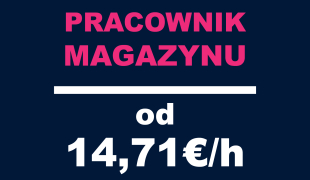 PRACA MAGAZYNOWA - ZNAJOMOŚĆ ANGIELSKIEGO | Różne lokalizacje | €14.71