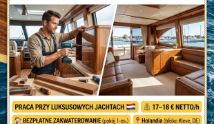 Stolarz / Monter mebli (jachty) – Holandia (umowa litewska) | Kleve | €17.00-18.00