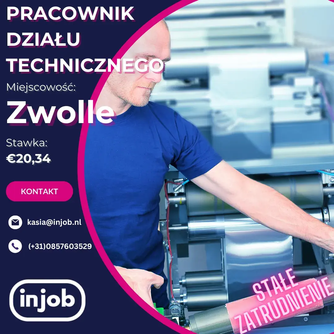 Pracownik działu technicznego – Zwolle