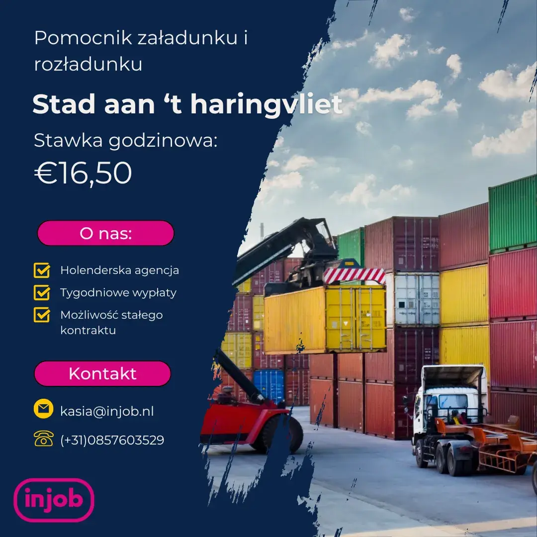 Pomocnik przy rozładunku i załadunku - Stad aan ’t Haringvliet
