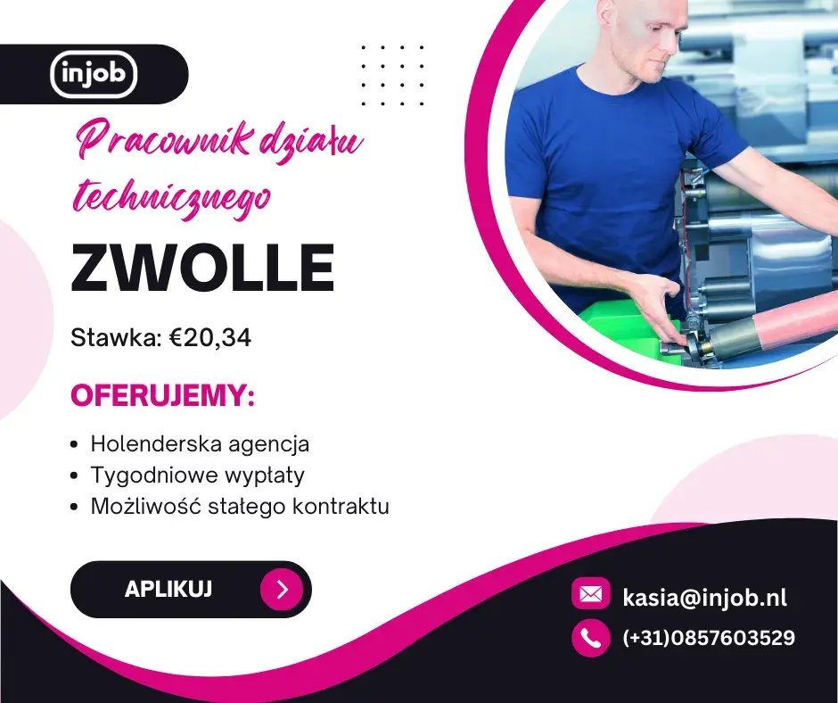Pracownik działu technicznego – Zwolle