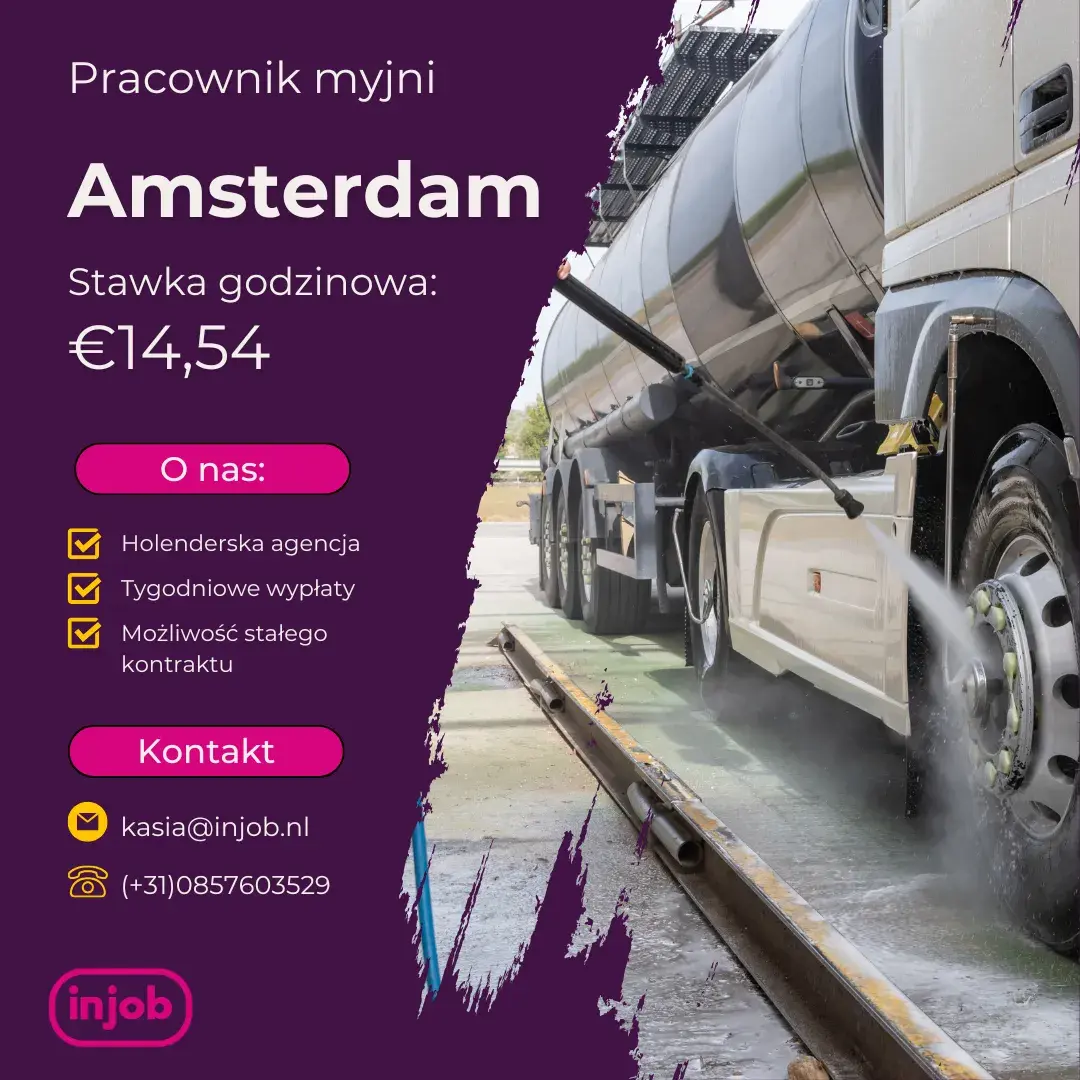 Pracownik myjni samochodów ciężarowych – Amsterdam