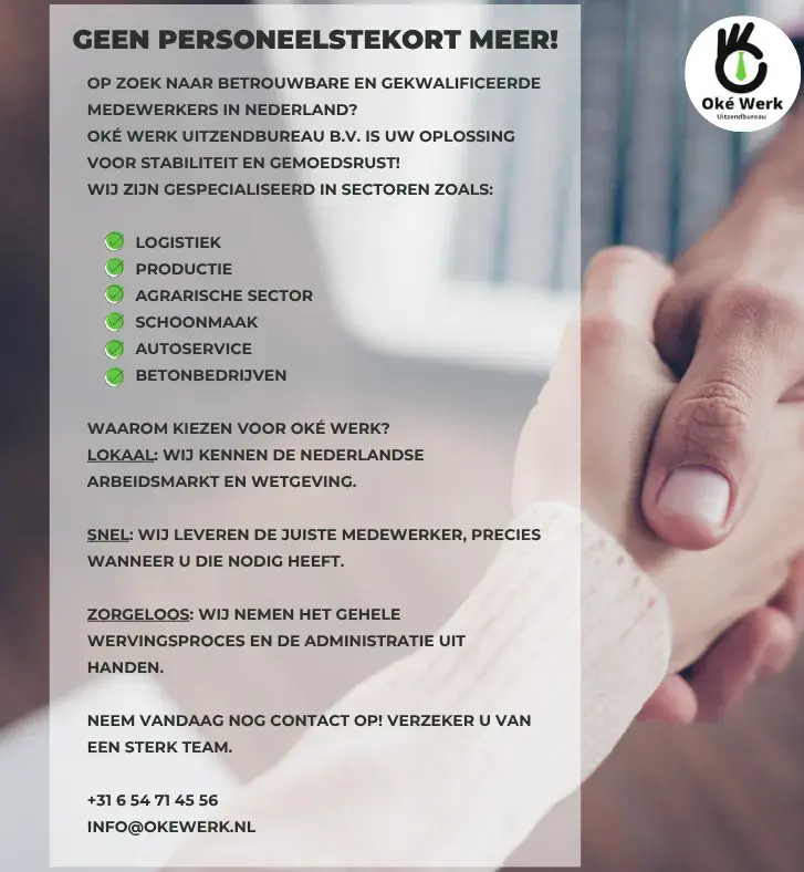 Potrzebujesz sprawdzonych i zmotywowanych pracowników w Holandii? 