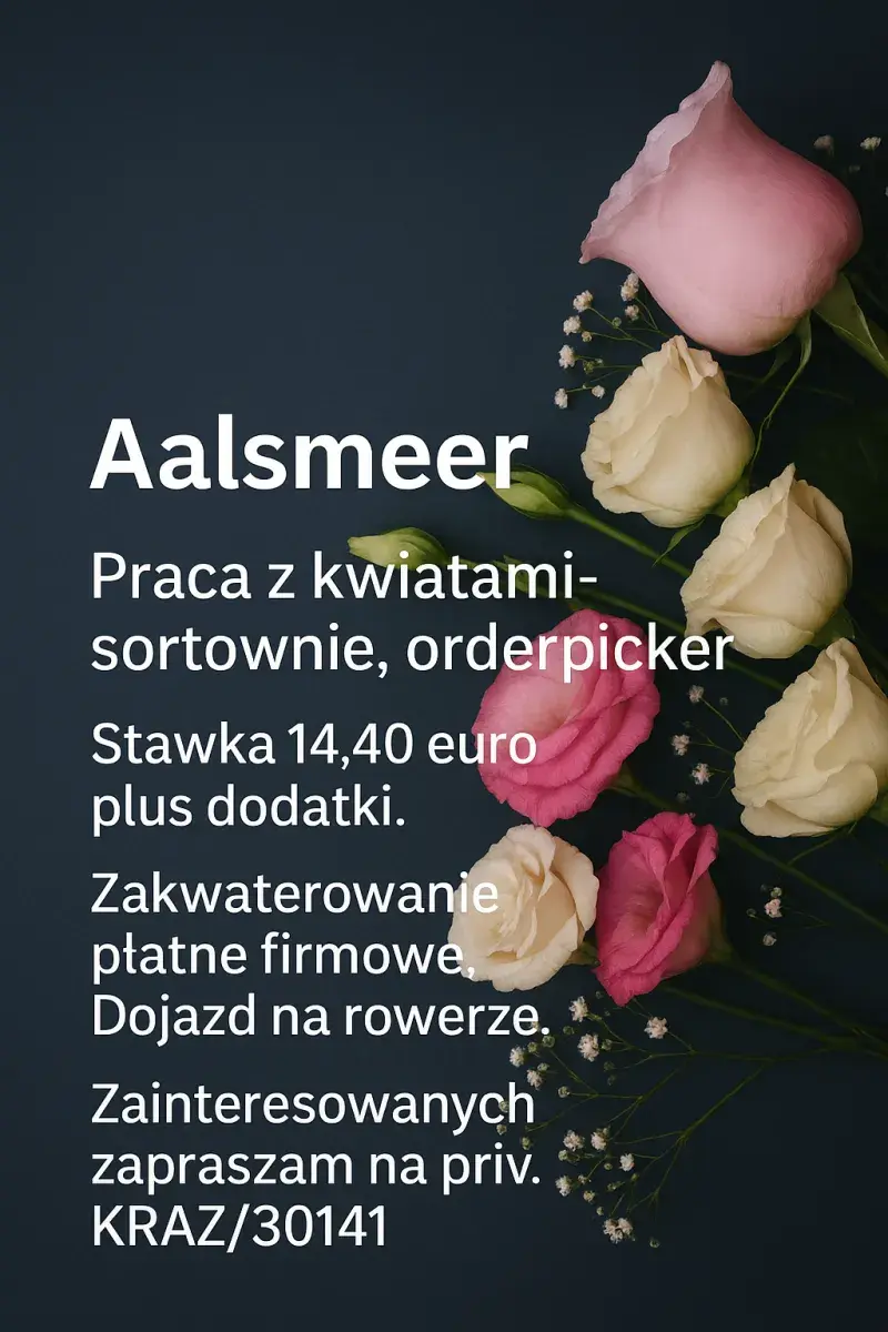 Praca z kwiatami | Aalsmeer | €14.40