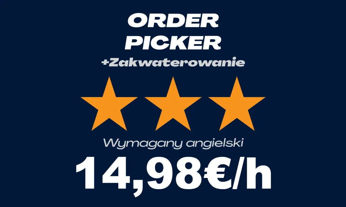ORDER PICKER - ZNAJOMOŚĆ ANGIELSKIEGO | Różne lokalizacje | €14.98