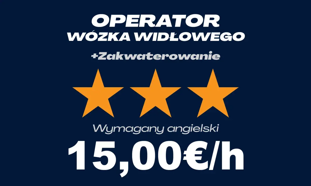 OPERATOR WÓZKA WIDŁOWEGO – ANGIELSKI | Różne lokalizacje | €15.00