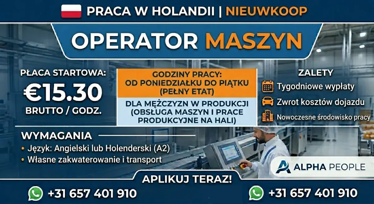Zdobądź nowy zawód-Operator maszyn na produkcji przekąsek | Nieuwkoop | €2650.00