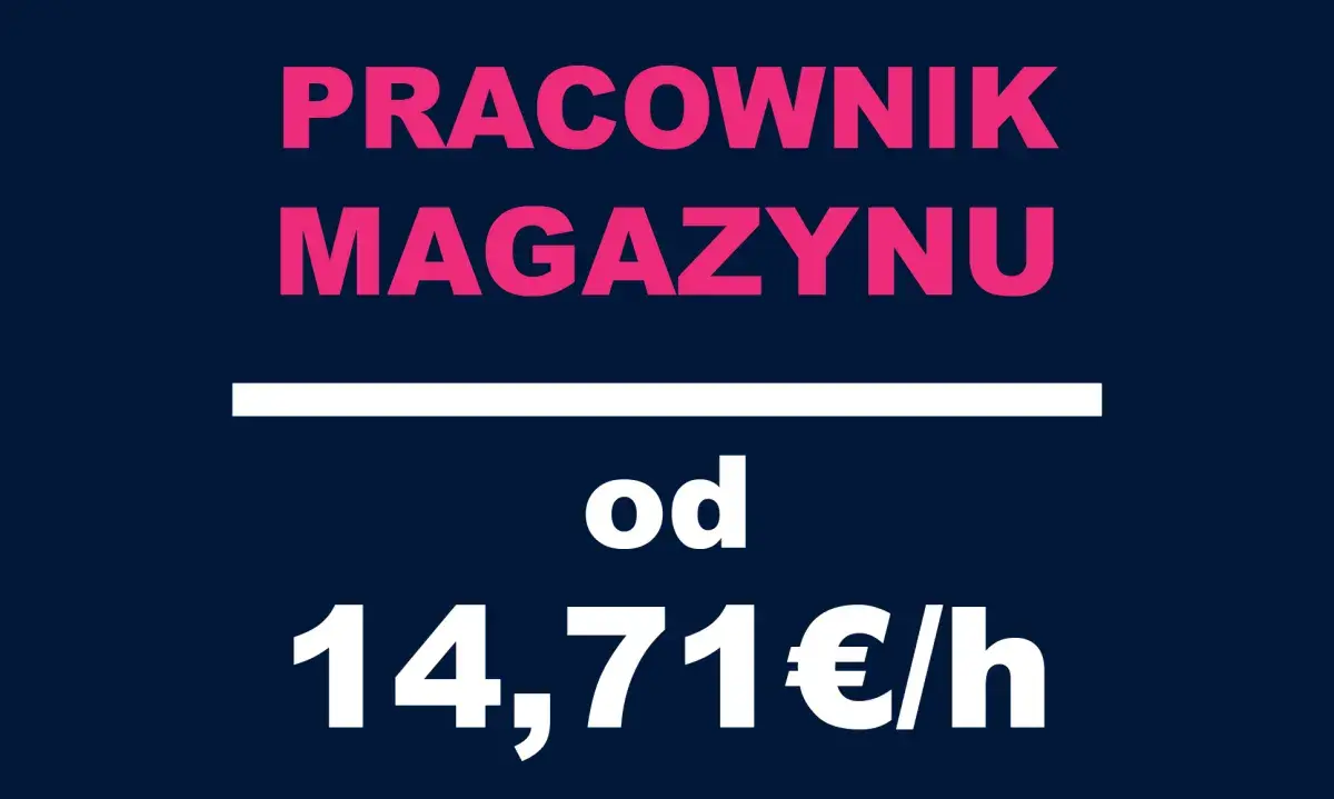 PRACA MAGAZYNOWA - ZNAJOMOŚĆ ANGIELSKIEGO | Różne lokalizacje | €14.71