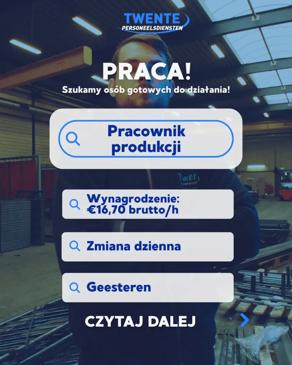 Pracownik produkcji/ Monter - Geesteren | Wierden | €16.70