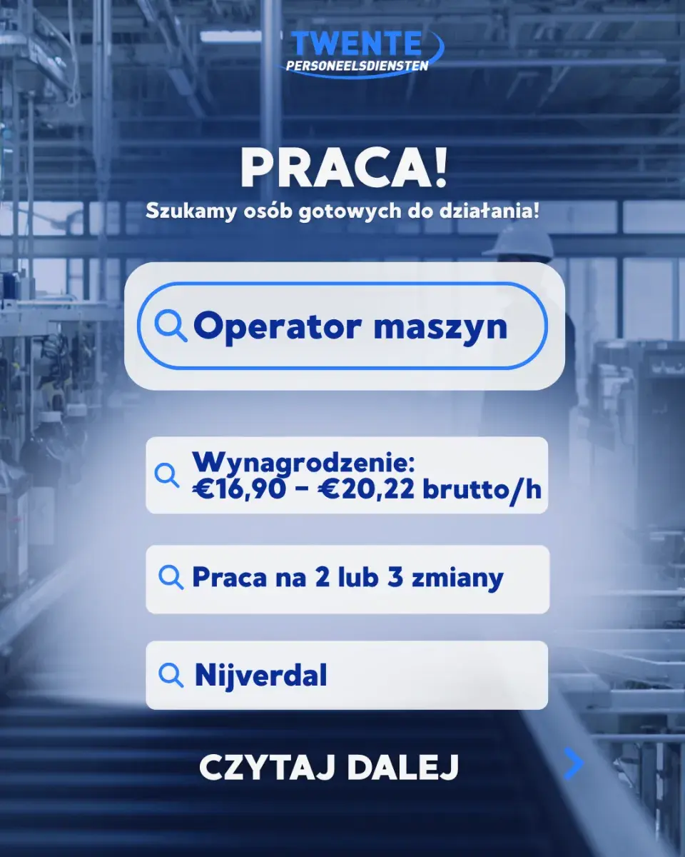 Operator Maszyn - Nijverdal | Nijverdal | €16.90