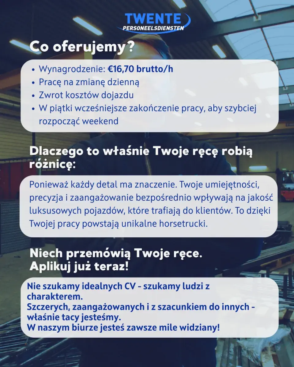 Pracownik produkcji/ Monter - Geesteren | Wierden | €16.70