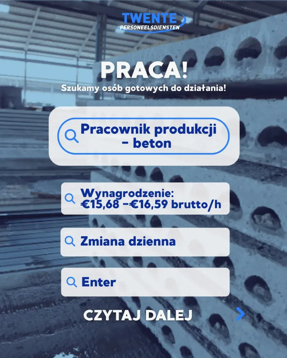 Pracownik Produkcji Beton - Enter | Enter | €16.59