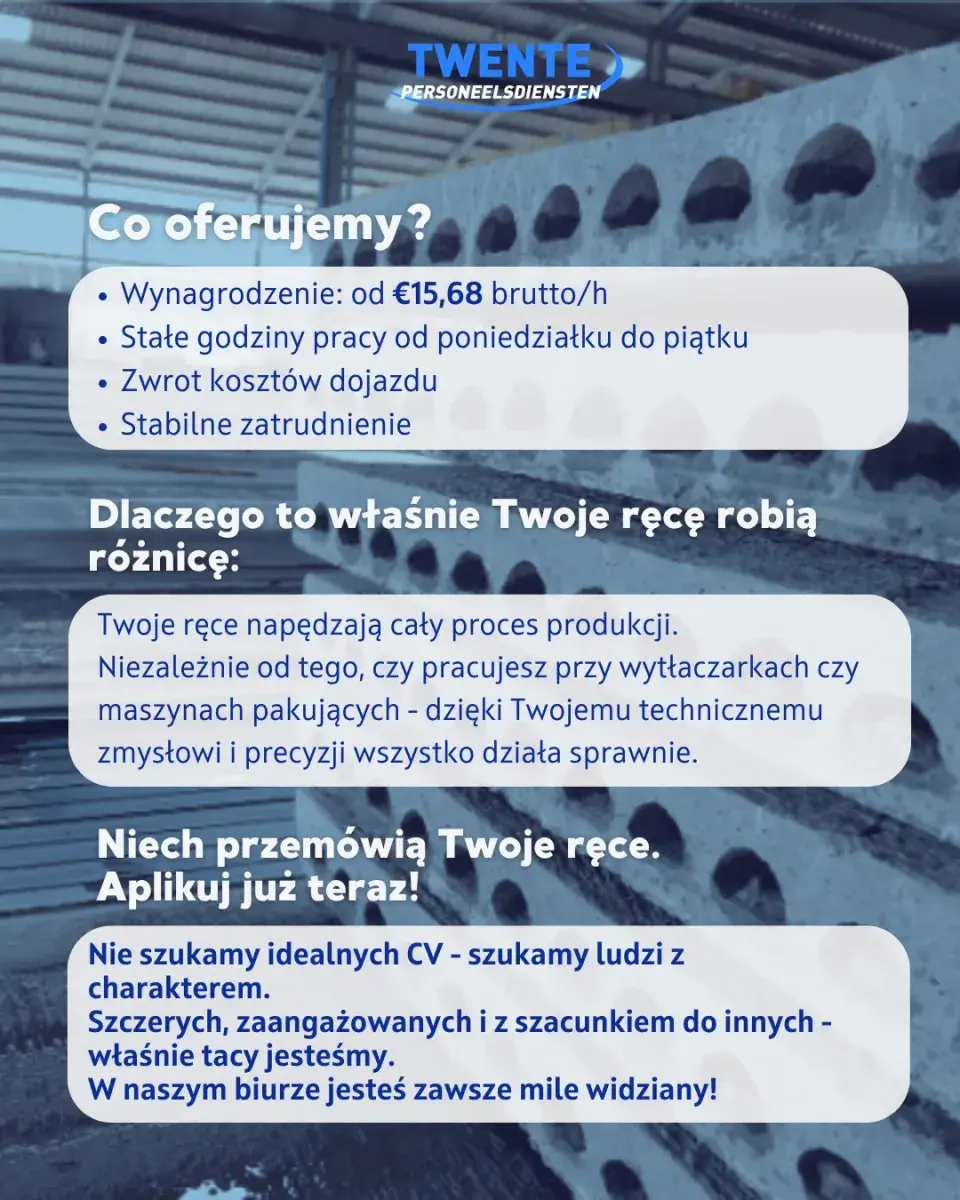 Pracownik Produkcji Beton - Enter | Enter | €16.59