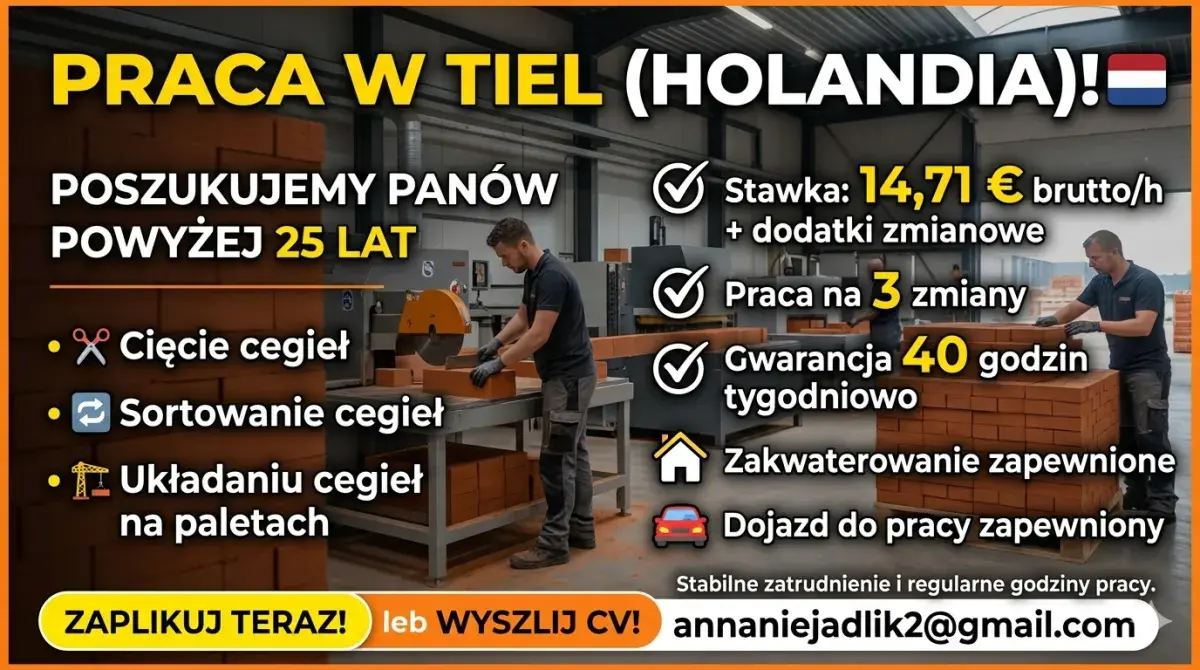 Praca w fabryce kamienia. Bez znajomości języka obcego | Tiel | €14.71