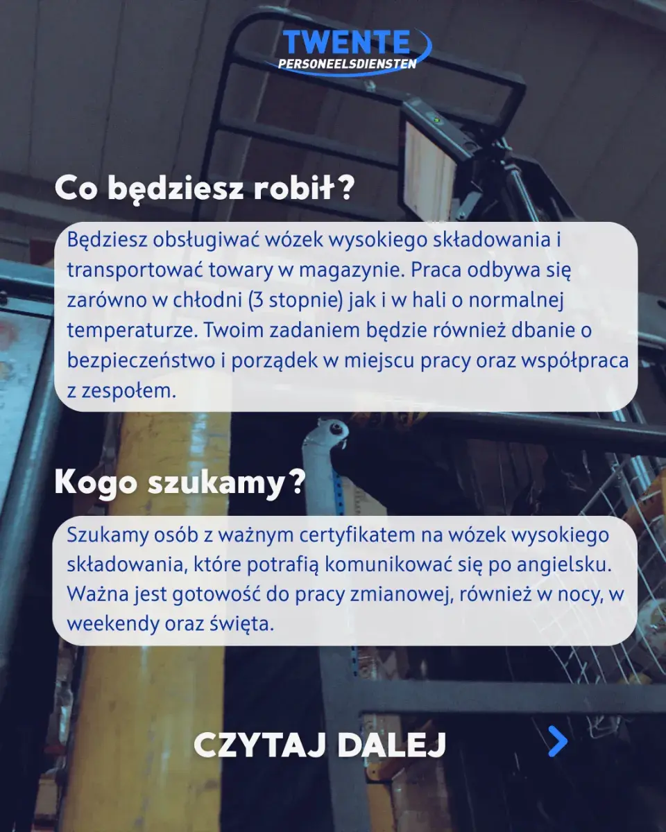 Kierowca wózka widłowego - możliwość zakwaterowania | Deventer | €17.66