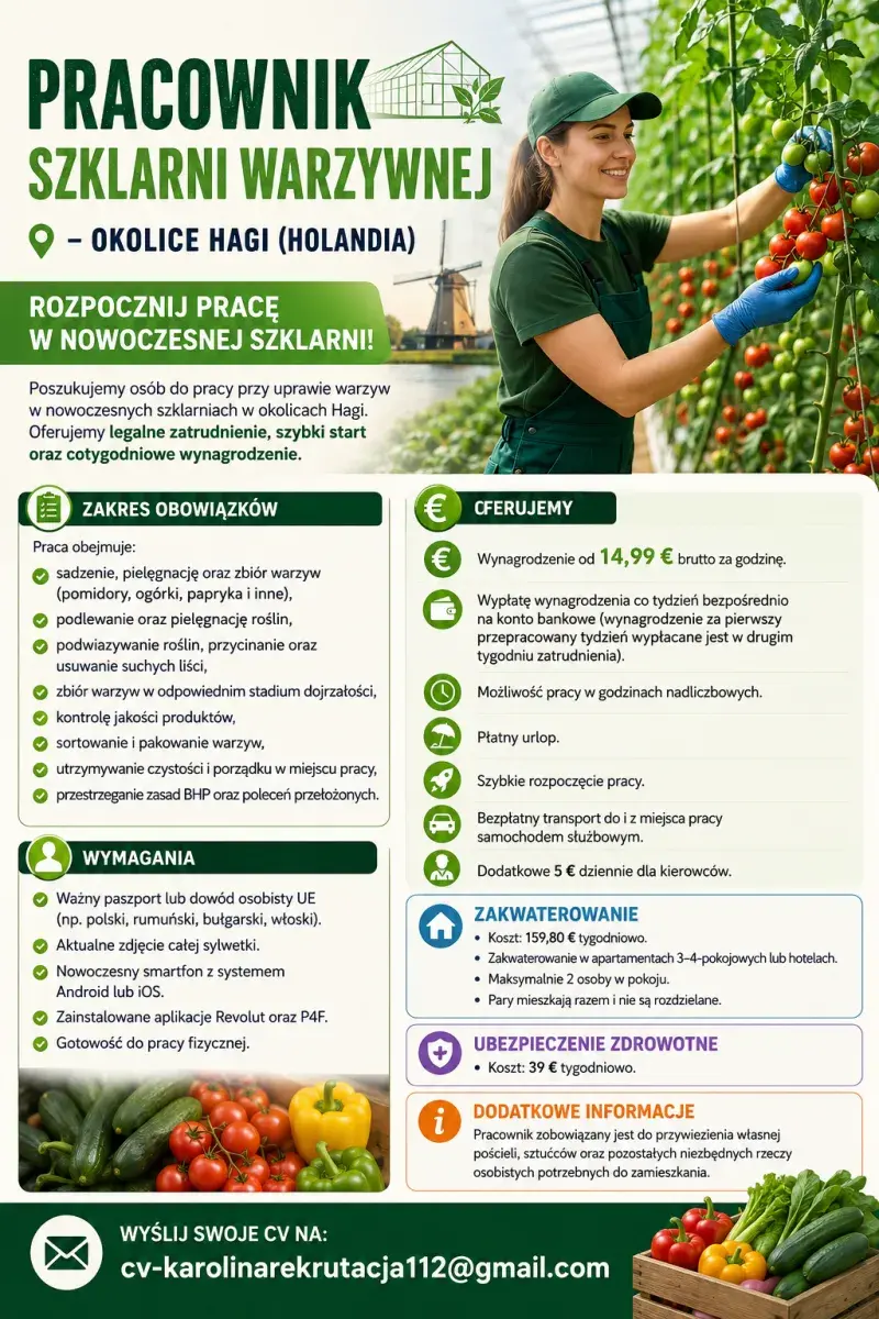 Pracownik szklarnii | Haga | €14.99