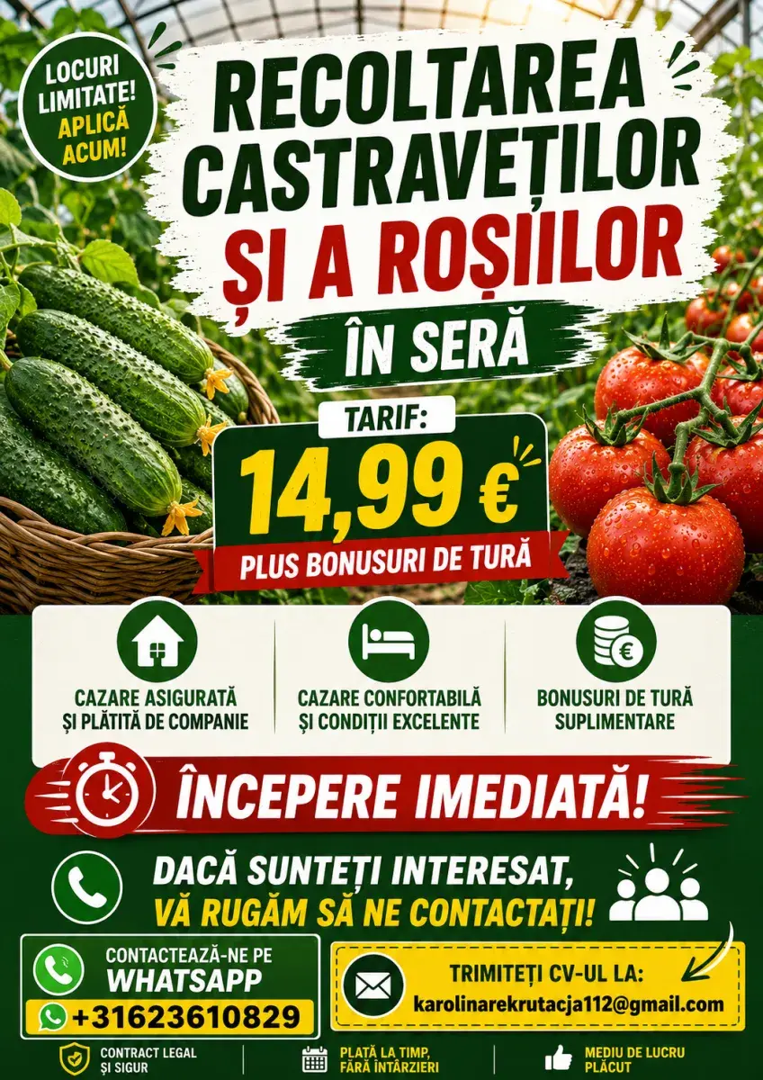 Lucrător în Seră de Flori | Haga | €14.99