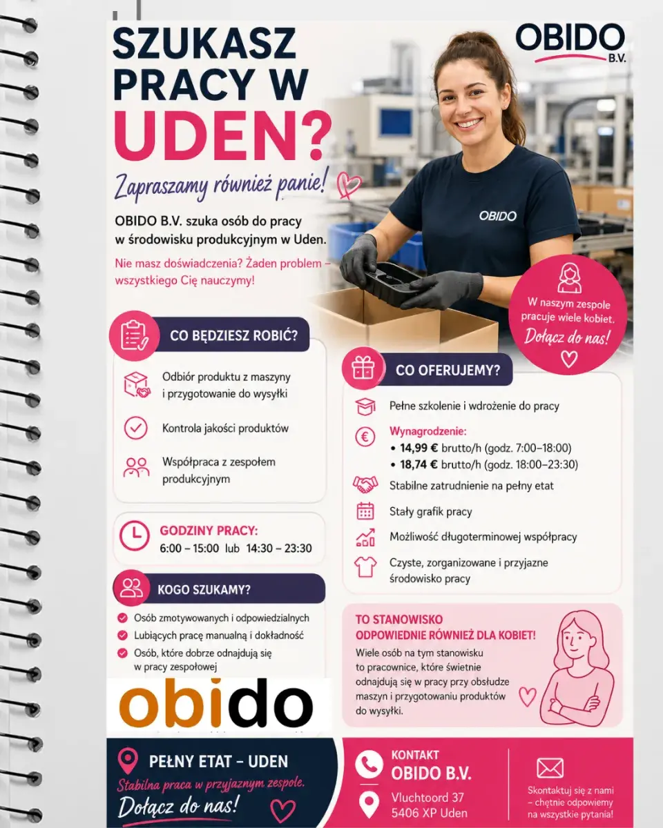 Szukasz spokojnej i stabilnej pracy w Uden | 5406XP