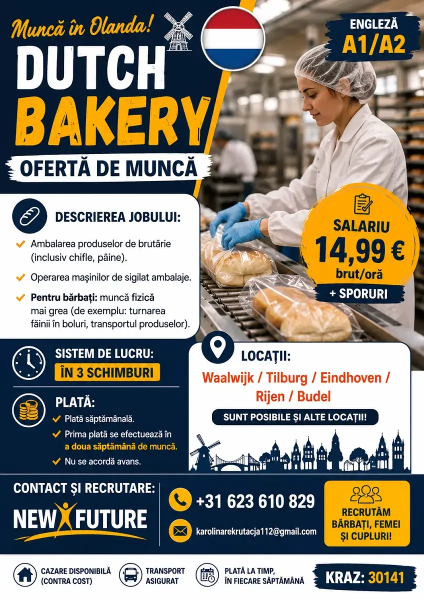OFERTĂ DE MUNCĂ – DUTCH BAKERY | Venlo