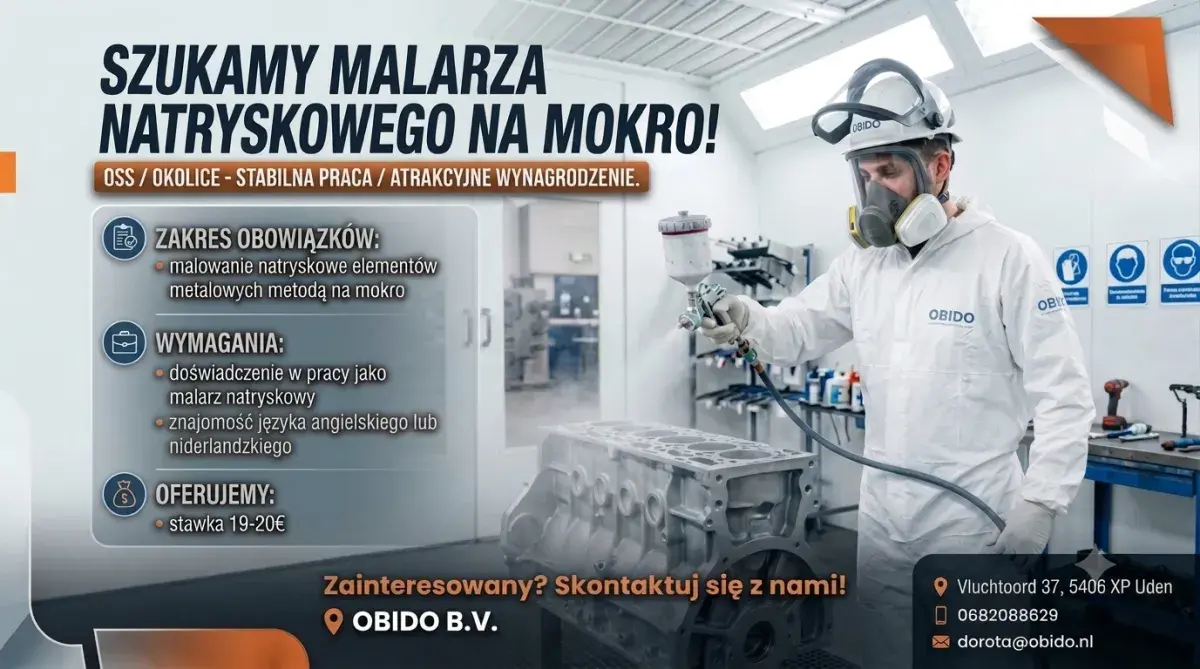 malarz natryskowy na mokro okolice Oss- własne zakwaterowanie  | Oss | €20.00